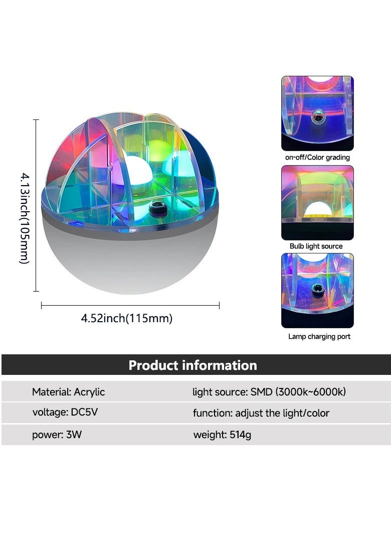 USB stepless dimming rotating aurora light charging atmosphere sleep companion night light - Image 2