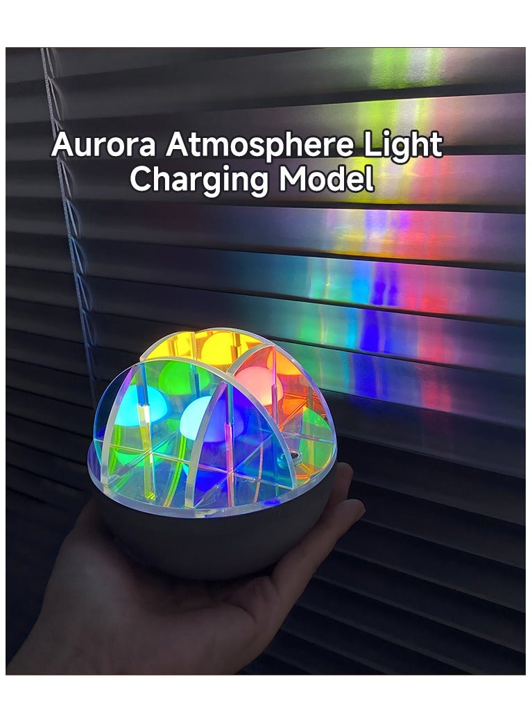 USB stepless dimming rotating aurora light charging atmosphere sleep companion night light - Image 4