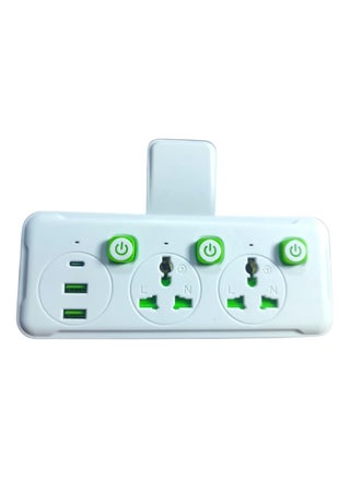 Universal Multi-Socket Extension Socket with 3 AC Outlets, 2 USB-A Charging Ports, 1 Type-C, Child-Safe Design, and Independent Switches for Each Outlet - Ideal for Home, Office, and Travel - pzsku/Z0184B86038C8BBD69348Z/45/1742215398/11a39ecc-e29d-40a5-92f4-c6932f821d31