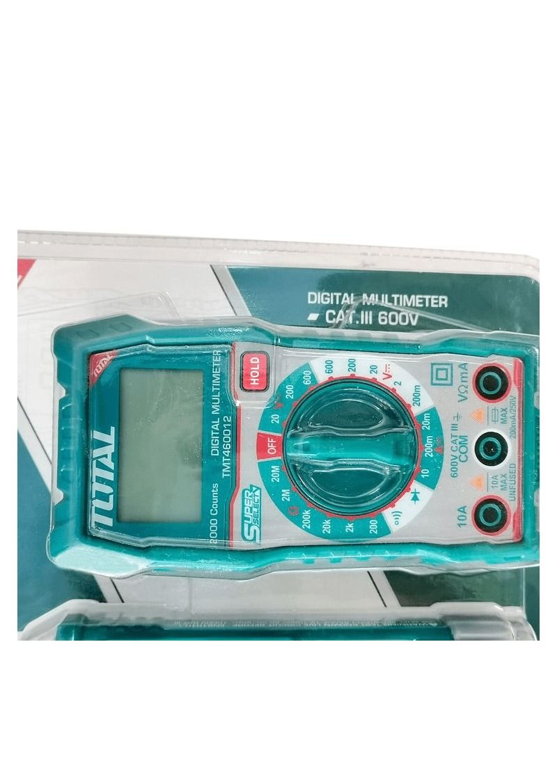 TOTAL T0TAL Electrical Test Kit Digital Multimeter III 600V AC Voltage Detecter 12 1000V Digital AC Clamper Meter AC200A TMT43028 - Image 3