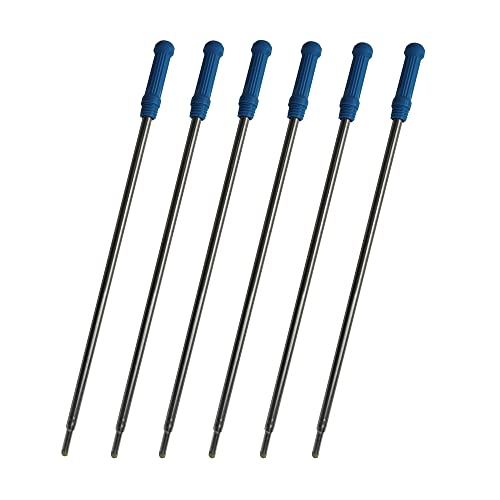 CXWBIM 6 Pcs Blue Ink Pen Refills,1 mm Medium Point 4.57 inch Length Replaceable Refills Metal Gel Ink Refill Rolling for Retractable Ballpoint Pens Office School (Blue) - Image 1