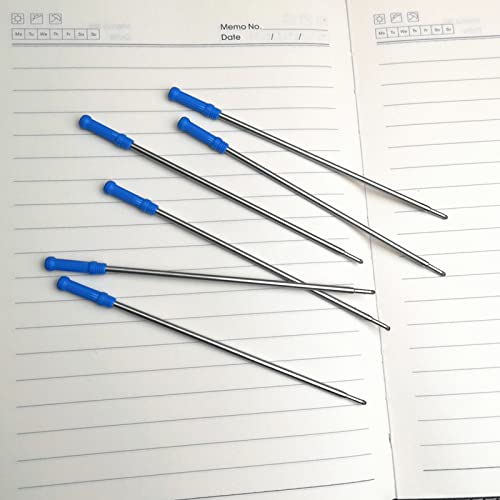 CXWBIM 6 Pcs Blue Ink Pen Refills,1 mm Medium Point 4.57 inch Length Replaceable Refills Metal Gel Ink Refill Rolling for Retractable Ballpoint Pens Office School (Blue) - Image 5