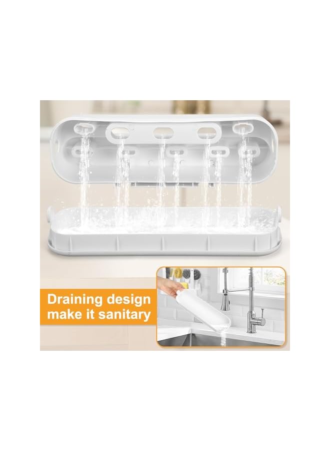 PROMASS 7 PCS Dish Scrub Brush Set with Holder, promass Kitchen Cleaning Brushes for Pots, Pans, Bowls, Plates, Bottles, Sinks, and Grills, Compact Storage, Replaceable Handle, Drainage Design - Image 5