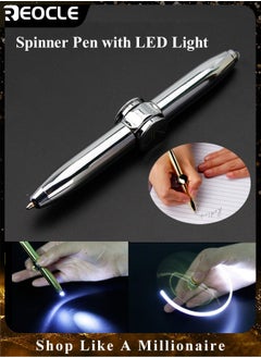 REOCLE Fidget Pen Spinner Pen with LED Light Multi Functional Help Stress Reducer Help Thinking Ballpoint Pen Rotating Anti Stress Anxiety Gift Pen  - Image 1