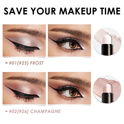 FOCALLURE (2 Pcs 2 in 1 Eyeshadow and Eyeliner Pen,Waterproof Eye Shadow Pencil,Hypoallergenic Eyeshadow,Highlighter Eye Liner,Multi-Dimensional eyes Look,Twilight - Image 4