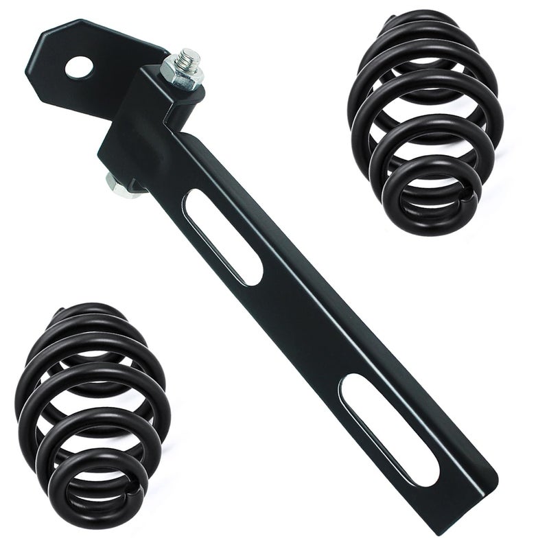 Amavoler Barrel Solo Seat Spring Black 3 Seat Bracket Mounting Kit Motorcycle Compatible for Harley Honda Yamaha Kawasaki Suzuki Sportster Bobber Chopper