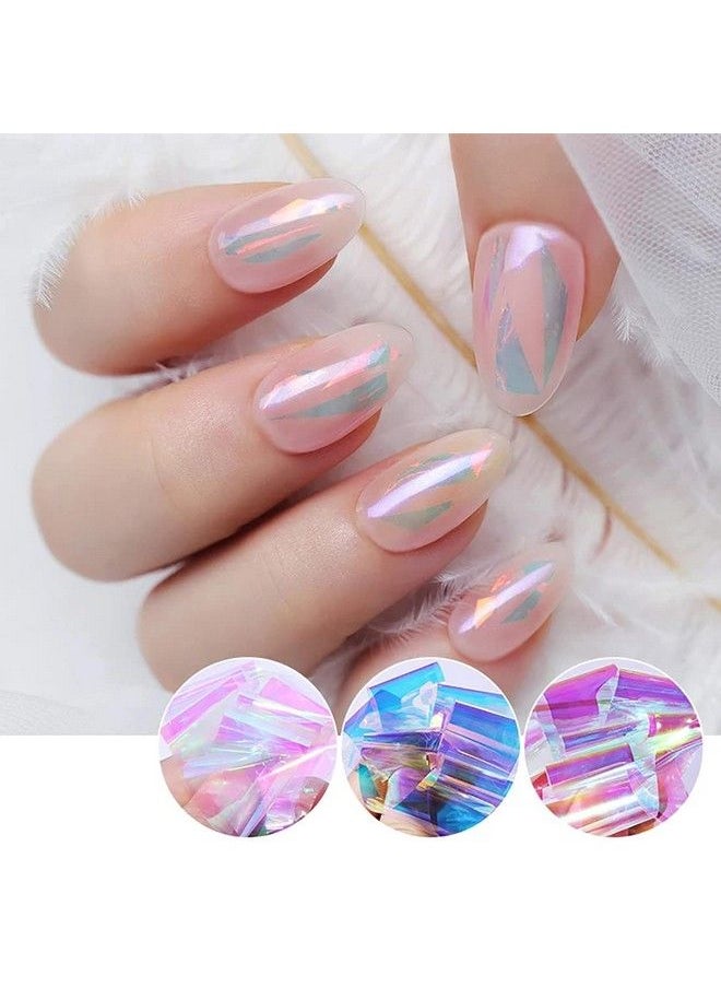 DANNEASY - Glass Nail Foil Stickers 30 Rolls Glass Fragments Paper Aurora Laser Design Nail Wraps Diy&Salon Kit Manicure Accessories - Image 1
