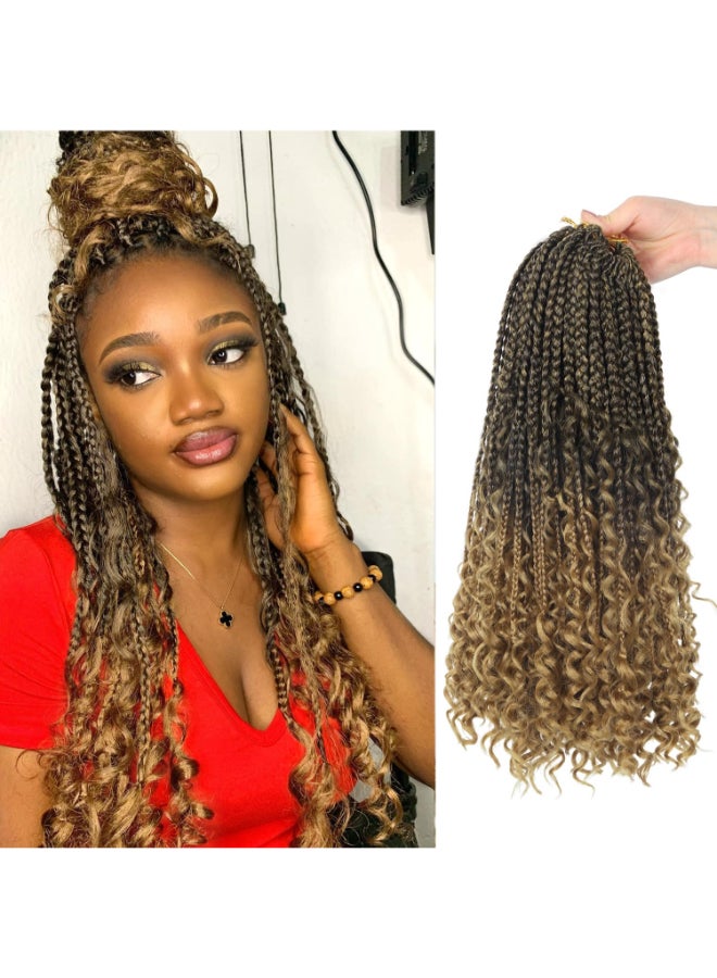 Diha Goddess Box Braids Crochet Hair With Curly Ends 16 Inch Bohomian Box Braids Crochet Braids 8 Packs 3X Crochet Braids Synthetic Braiding Hair Extension for Black Women 16 Inch Pack of 8 T27 - Image 2