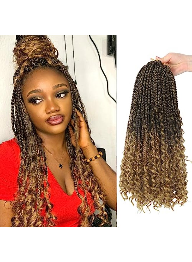 Diha Goddess Box Braids Crochet Hair With Curly Ends 16 Inch Bohomian Box Braids Crochet Braids 8 Packs 3X Crochet Braids Synthetic Braiding Hair Extension for Black Women 16 Inch Pack of 8 T27 - Image 1