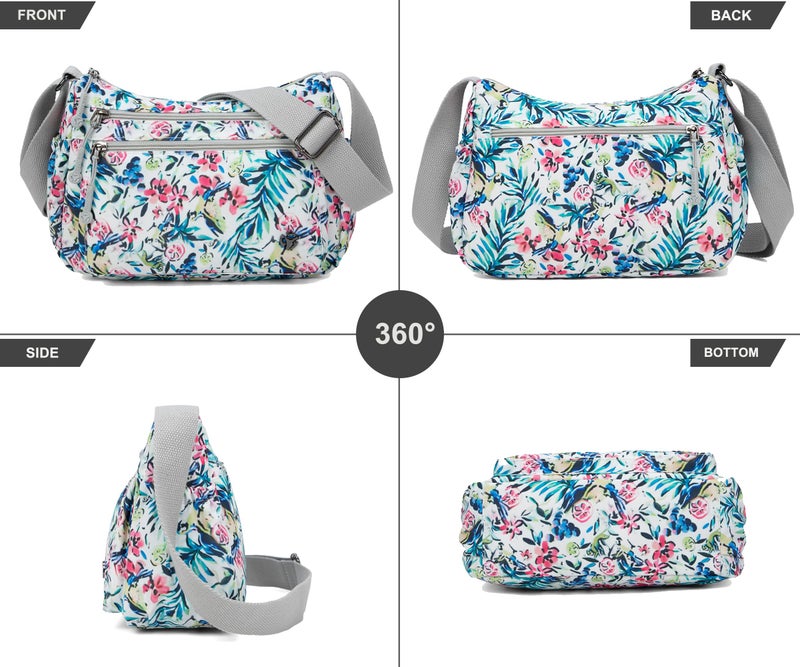 Pealwel Casual Crossbody Bag with Anti Theft Pocket - Women Lightweight Water-Resistant Purse Bag (Floral) - Image 3