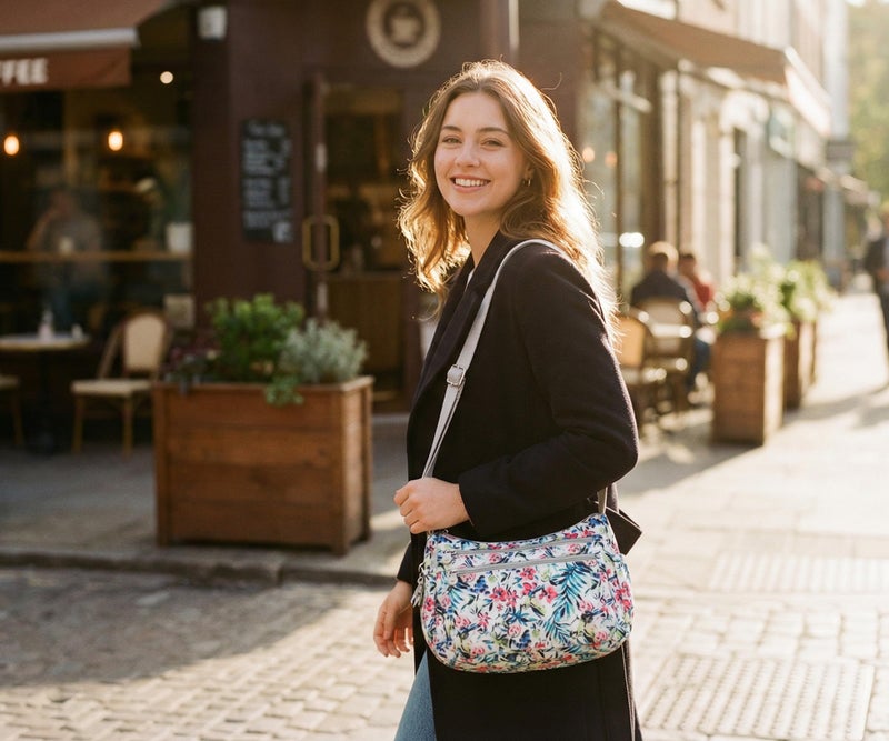 Pealwel Casual Crossbody Bag with Anti Theft Pocket - Women Lightweight Water-Resistant Purse Bag (Floral) - Image 2