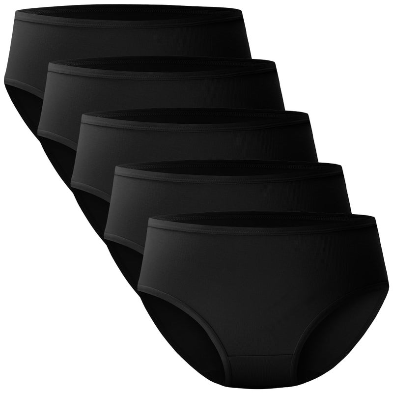BAMBOO COOL Womens Underwear Breathable Moisture-Wicking Briefs Hipster Ladies Panties, 5-Pack - Image 3