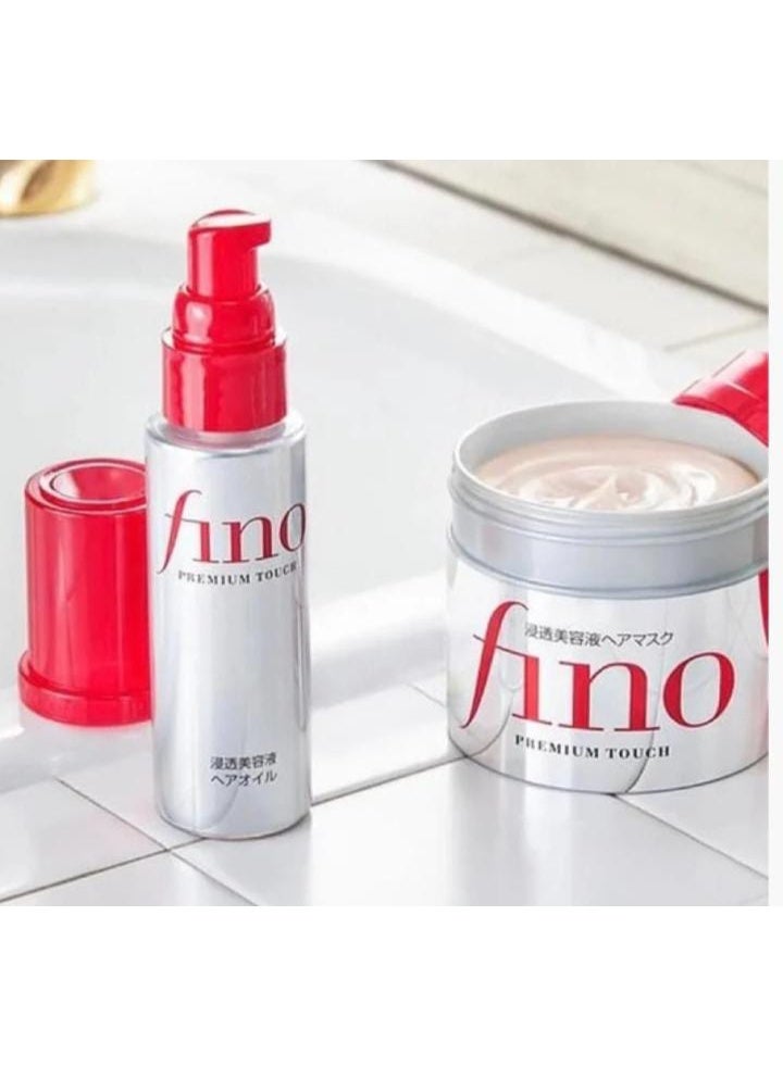 فينو ماسك 230 مل وزيت 70 مل من فينو بريميوم تاتش يعمل على ترطيب وتقوية واصلاح الشعر التالف والملون مركب من غذاء ملكة النحل