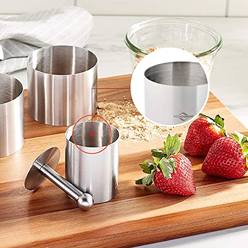 Küchenprofi Stainless Steel 6-Piece Forming Rings with Tamper/Pushers, Silver - Image 5