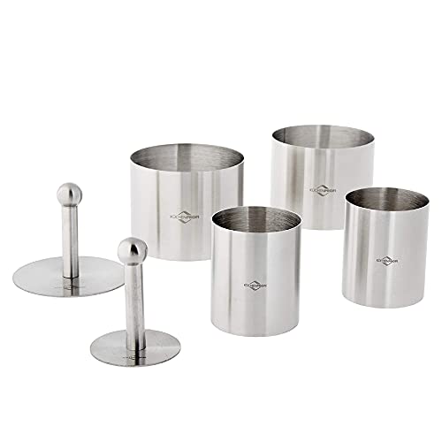 Küchenprofi Stainless Steel 6-Piece Forming Rings with Tamper/Pushers, Silver - Image 1