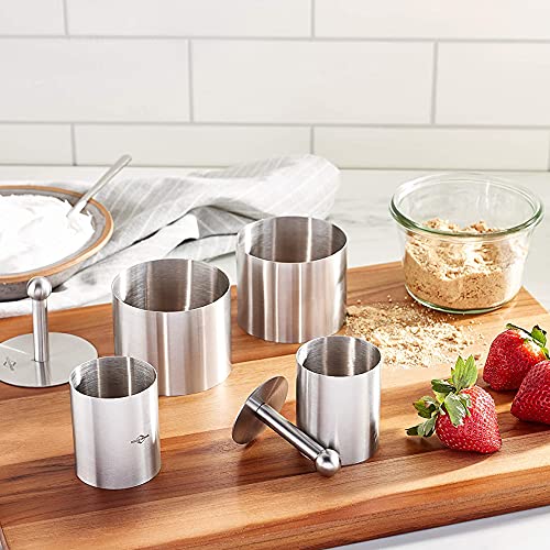 Küchenprofi Stainless Steel 6-Piece Forming Rings with Tamper/Pushers, Silver - Image 4
