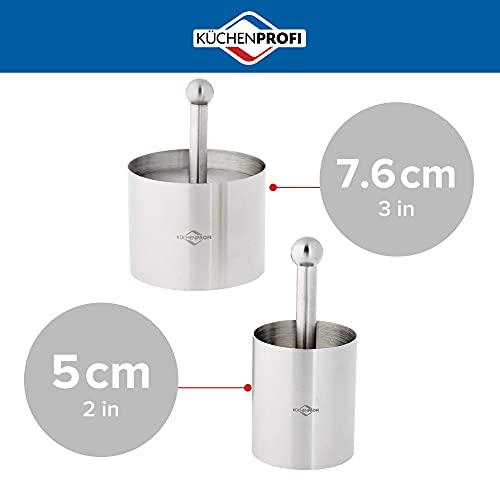 Küchenprofi Stainless Steel 6-Piece Forming Rings with Tamper/Pushers, Silver - Image 2
