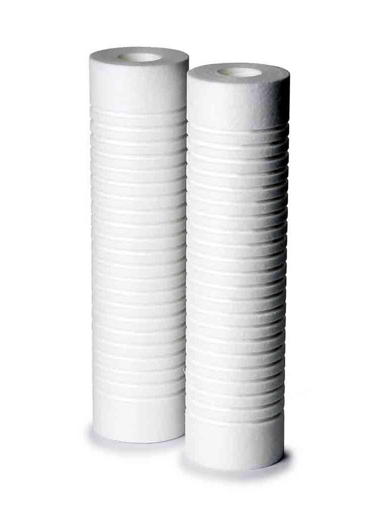 Grooved Sediment Water Filter Cartridge, 5 Micron Whole House Water Filter Universal Replacement 10"x2.5" for 10 inch RO Unit, Whole House Under-Sink Filtration System