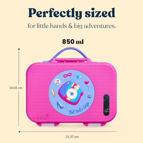 rabitat Munchbee Pro Stainless Steel 850ml Lunch Box | 1+1 Year Brand Warranty | Tiffin Box for School | Lunch Box for Kids Boys & Girls | BPA Free, Spill Proof & Durable Bento Design | Diva - Image 5