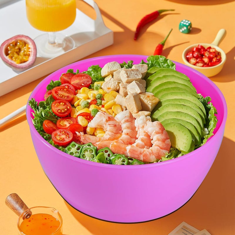 ATRDTO Set of 4 Plastic Prep Bowls with Lids，Microwave and Dishwasher Safe,Ideal for Baking, Prepping, Cooking and Serving Food (Pink) - Image 5