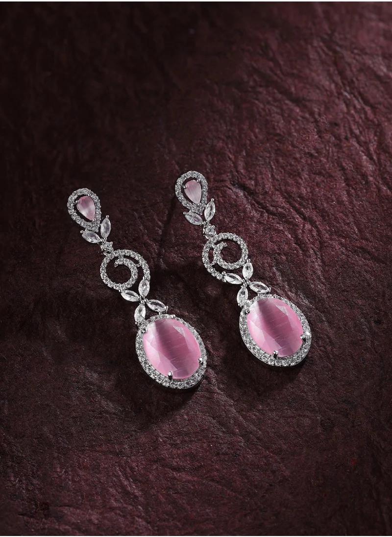 Priyaasi American Diamond Contemporary Drop Earrings