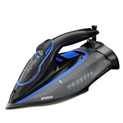Havells Athena 3000 W Steam Iron with Smart i Sense Technology(No Fabric Burn), 2X Auto Shut Off, Vertical, Horizontal Ironing, Anti Drip, Self-Cleaning&Anti Scale Technology. (Black Blue), 3000 Watts - Image 1
