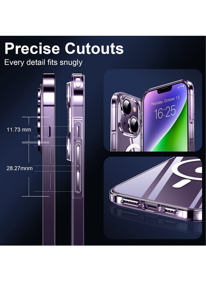 BORTONY - iPhone 14 Case Cover 6.1 inch Compatible with Magsafe Wireless Charging Hard Back Screen and Camera Protection Shockproof Phone Case - Image 1