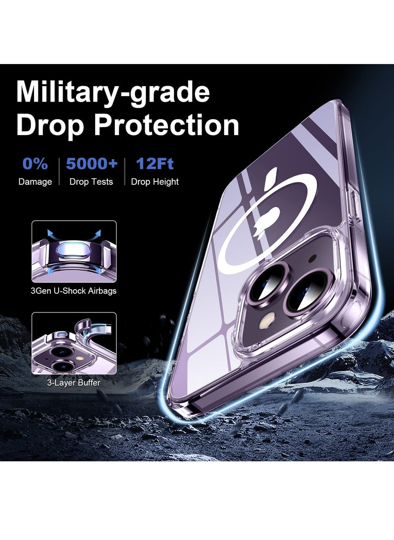 BORTONY - iPhone 14 Case Cover 6.1 inch Compatible with Magsafe Wireless Charging Hard Back Screen and Camera Protection Shockproof Phone Case - Image 1