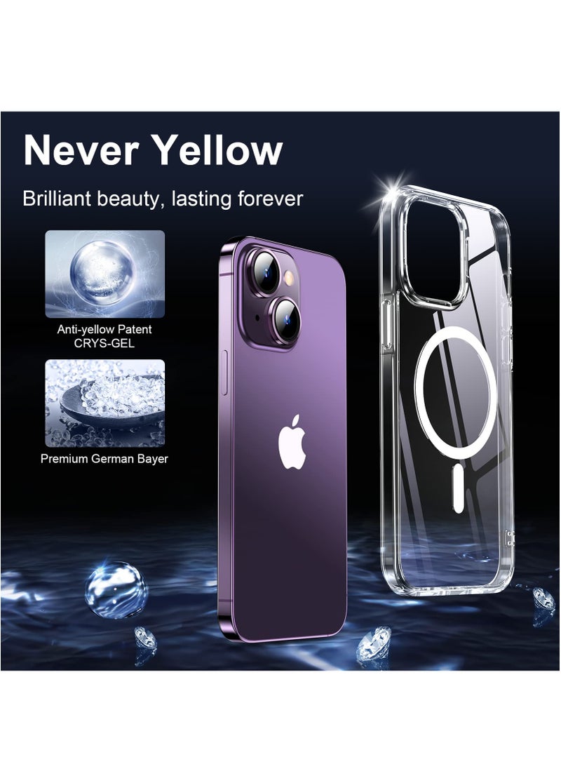BORTONY - iPhone 14 Case Cover 6.1 inch Compatible with Magsafe Wireless Charging Hard Back Screen and Camera Protection Shockproof Phone Case - Image 1