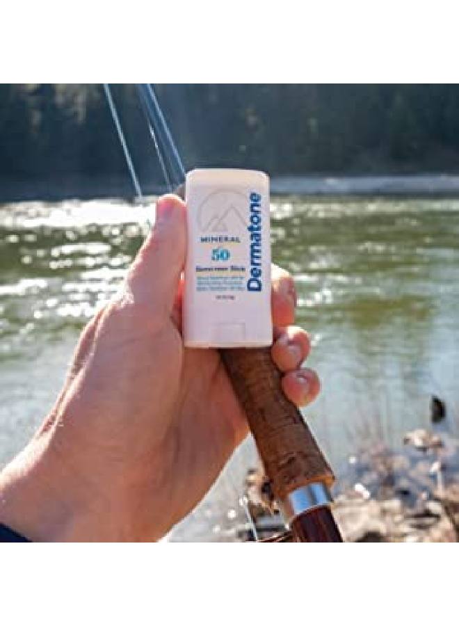 Dermatone عصا الوقاية من الشمس المعدنية بعامل حماية من الشمس 50، عصا الوقاية من الشمس بدون لمس، واقي شمسي طبيعي واسع الطيف بتركيبة الزنك، مرطب للوجه والبشرة الحساسة، 05 أونصة - Image 3
