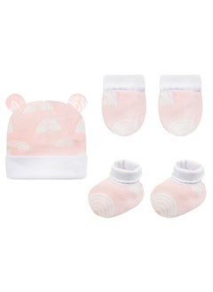 Mothers Choice 3-Piece Newborn Gift Set- Hat, Booties, Mittens Age- Newborn to 6 Months Pink  - Image 1