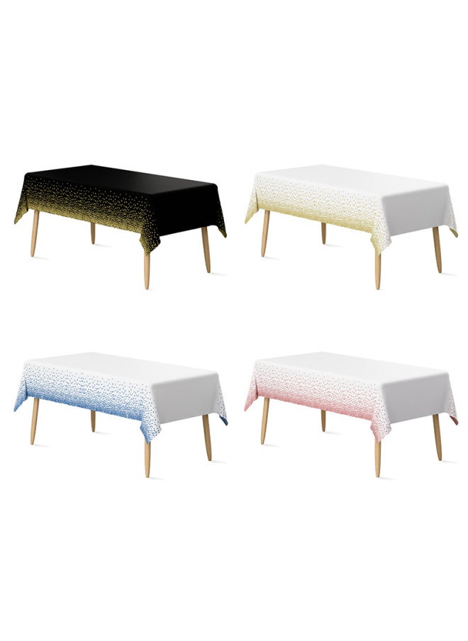 Generic Disposable Tablecloth Gilding Dot Black Gold Birthday Party Dessert Table Decoration Dining Cloth Thickened Plastic Peva Tablecloth-Color:Polka Dot Black Gold  - Image 2