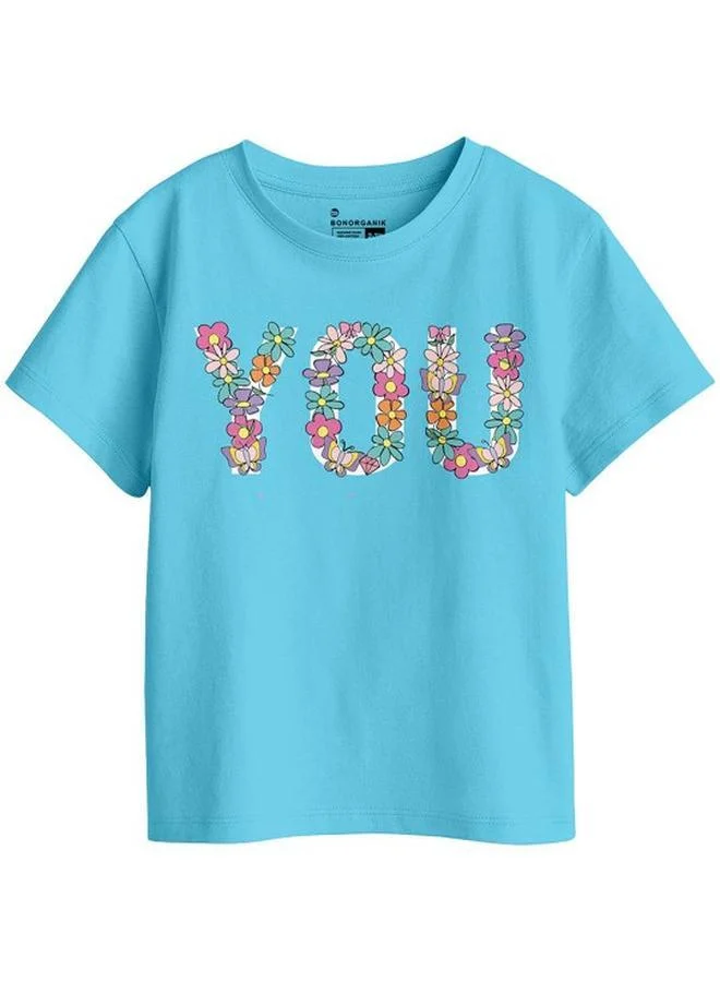 Bonorganik Girl's Multicolour 100% Cotton Printed Regular Fit Combo Of 3 T-Shirt