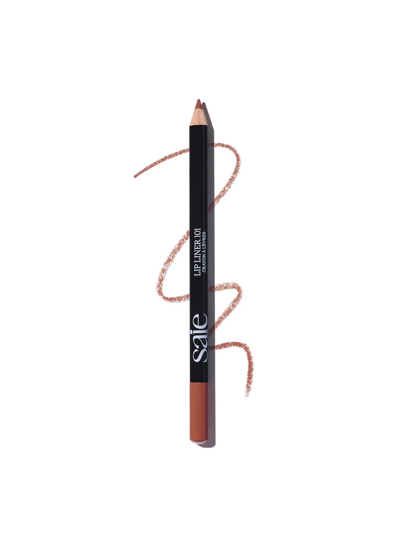 Saie Saie Lip Liner 101  Lip Pencil Made with a Creamy Soft Matte Formula for a Naturally Framed or Fully Filled Look  Supercharged with Shea Butter  Jojoba Oil  Flirt 05 oz 