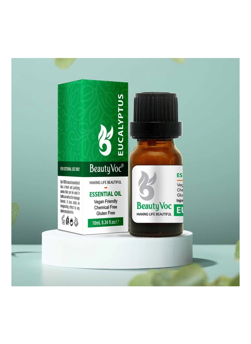 BEAUTY VOC Pure Eucalyptus Oil, Extracted from the Finest Eucalyptus Leaves for Enhanced Respiratory Clarity, Soothing Muscle Relief with a cooling sensation, 10ml  - Image 4