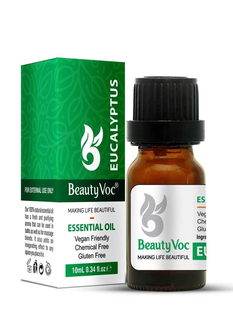 BEAUTY VOC Pure Eucalyptus Oil, Extracted from the Finest Eucalyptus Leaves for Enhanced Respiratory Clarity, Soothing Muscle Relief with a cooling sensation, 10ml  - Image 2