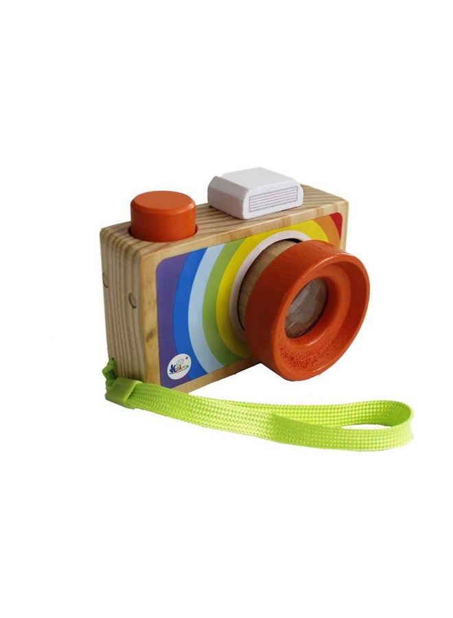 GoodPlay Cartoon Mini Wooden Camera Toy with Multi-Prism Kaleidoscope Pictures Lens Portable Camera for Children Toddlers (Carrying in The Hand) - Image 2