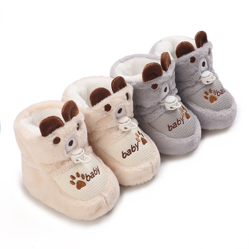Li Haisheng Baby Shoes And Socks Winter Soft Bottom Toddler Baby Cotton Shoes Fleece-Lined Infant Shoes 3-12 Months Thickened - Image 2