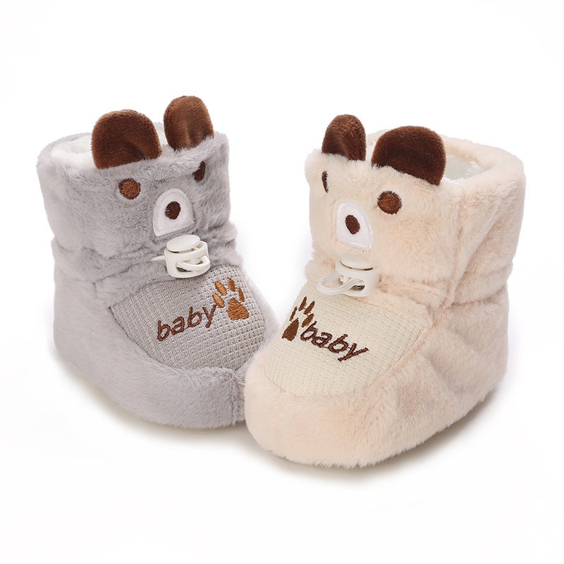 Li Haisheng Baby Shoes And Socks Winter Soft Bottom Toddler Baby Cotton Shoes Fleece-Lined Infant Shoes 3-12 Months Thickened - Image 3
