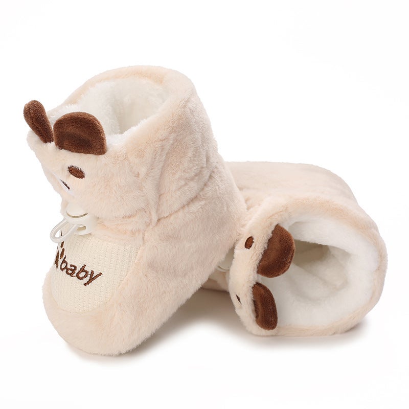 Li Haisheng Baby Shoes And Socks Winter Soft Bottom Toddler Baby Cotton Shoes Fleece-Lined Infant Shoes 3-12 Months Thickened - Image 5