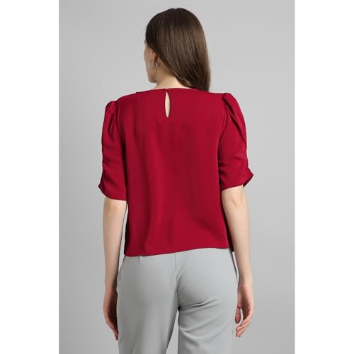 Van Heusen Women's Regular Fit T-Shirt (VWTSURGF147122_Red - Image 5