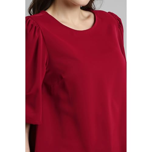 Van Heusen Women's Regular Fit T-Shirt (VWTSURGF147122_Red - Image 3