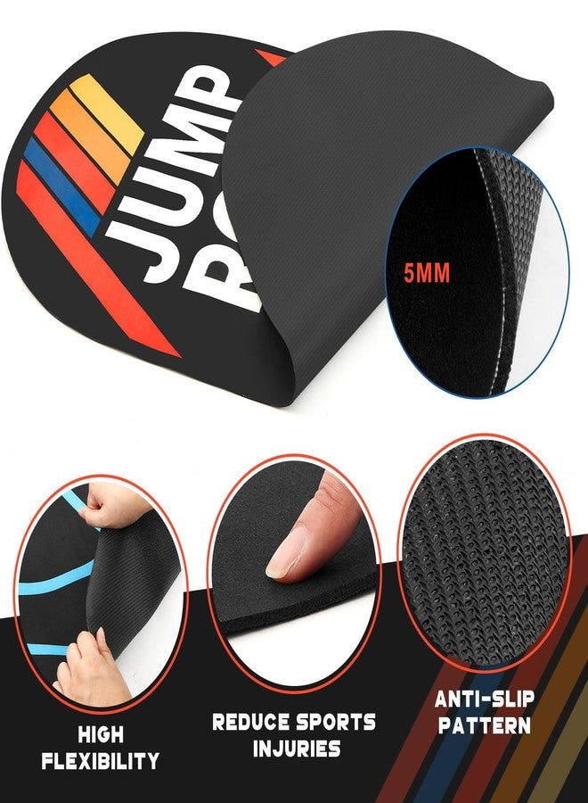 Silipull 71 x 36 Inch Jump Rope Mat Set Large Rubber Exercise Pad and Jump Rope Outdoor Indoor Non Slip Shock Absorbing Oval Design for Protection Floor Ropes Gym Home - Image 3