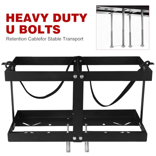MANNIFEN Fuel Jug Container Holder,Gas Can Holder For Trailer,with 4 Fixed Columns and Straps,Fits Two 5 Gallon Gas Can,Compatible With VP Racing Fuel Jug 5.5 Gallon - Image 4