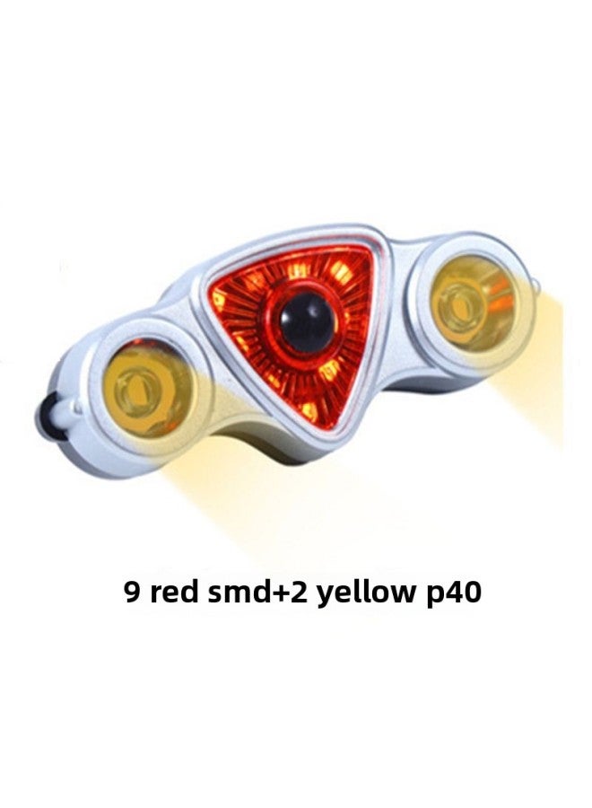 Loquat Bicycle Tail Light Single Car Light Outdoor Mountain Bike Highway Car Light USB Charging Warning Light LED Bicycle Accessories-Color:Red Light + Yellow Light - Image 1