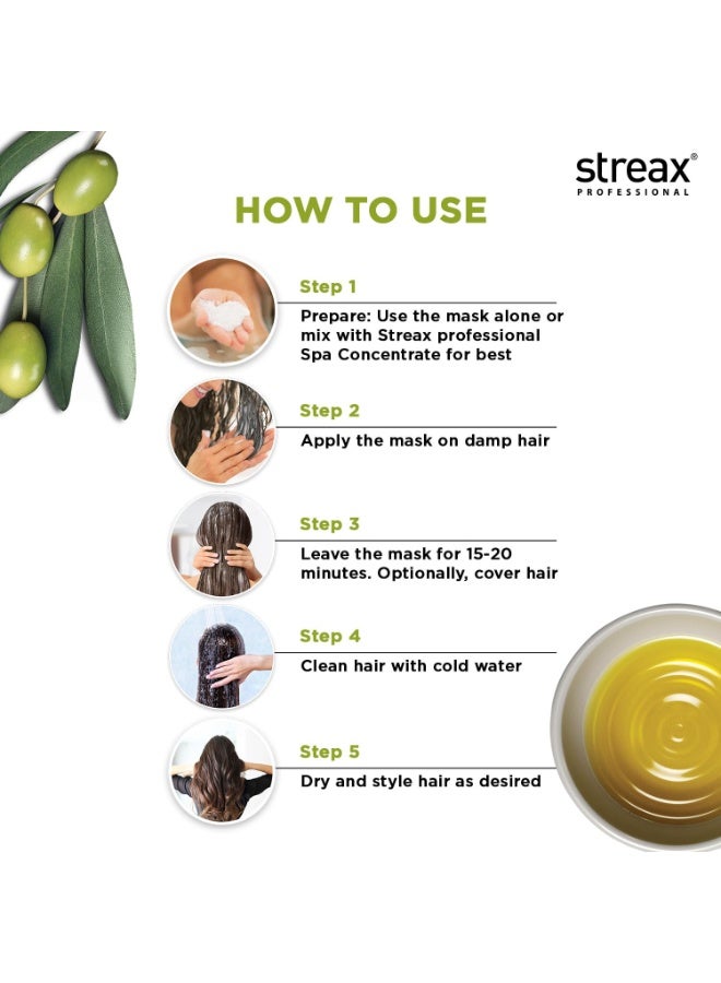 Streax Professional Spa Nourishment Hair Masque For Women|For Very Dry & Damaged Hair|With Olive Oil & Shea Butter|Moisturises, Revitalizes & Helps Strengthen Chemically Treated Hair|200G,1 Count - Image 5