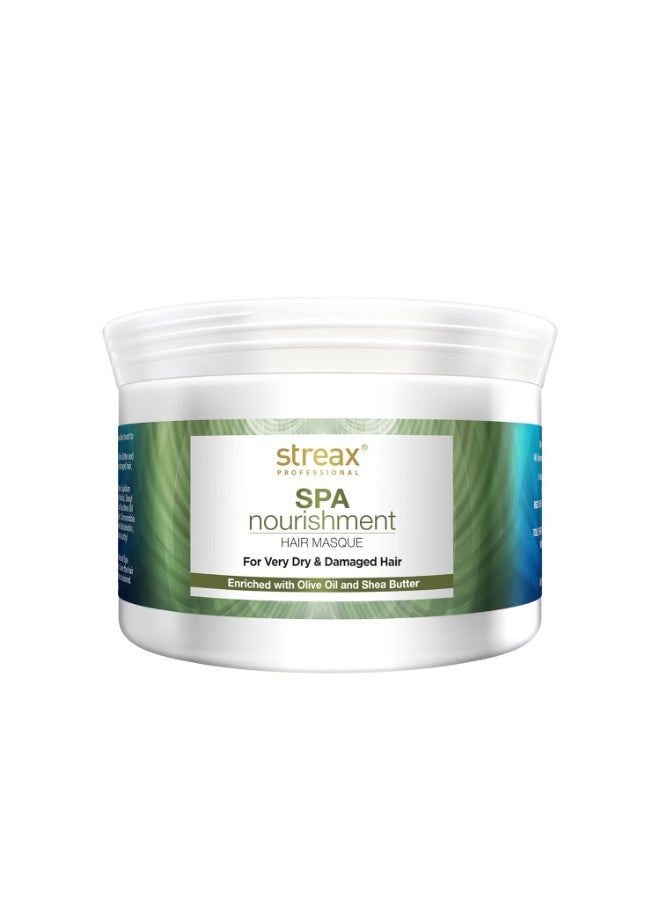 Streax Professional Spa Nourishment Hair Masque For Women|For Very Dry & Damaged Hair|With Olive Oil & Shea Butter|Moisturises, Revitalizes & Helps Strengthen Chemically Treated Hair|200G,1 Count - Image 1