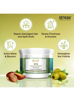 Streax Professional Spa Nourishment Hair Masque For Women|For Very Dry & Damaged Hair|With Olive Oil & Shea Butter|Moisturises, Revitalizes & Helps Strengthen Chemically Treated Hair|200G,1 Count  - Image 3
