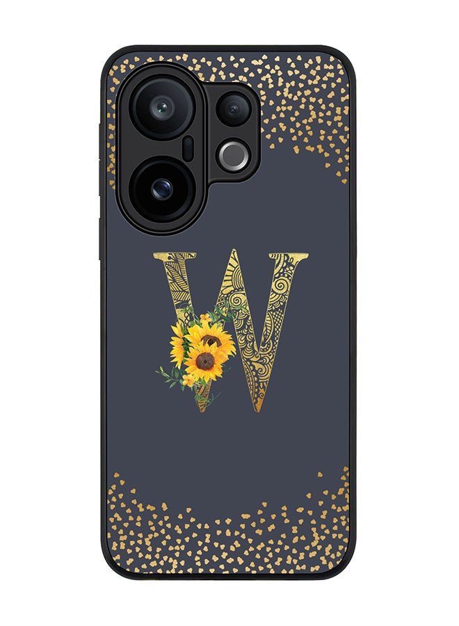 Stylizedd For vivo X200 FE / S30 Pro mini Case,Slim fit Camera Protection, Shockproof Thin Phone cover  - Custom Floral Monogram - W  (Grey )