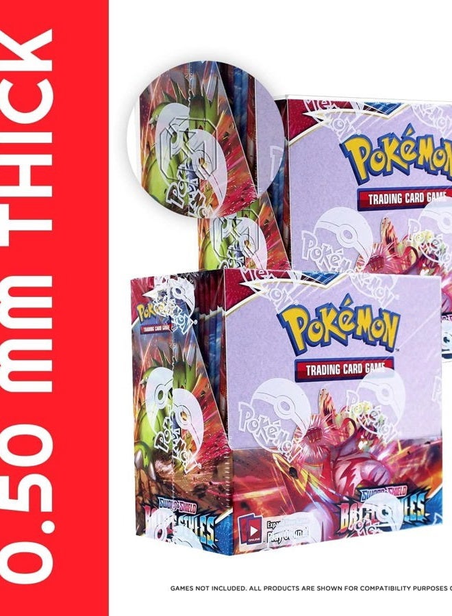 EVORETRO Booster Box Case for Pokemon Large Booster Boxes (Current) - [5 Pack] - Clear PET Plastic Protective Case - 0.50 MM Thick Stackable Storage, Keep Your Collection in Mint Condition - Image 3